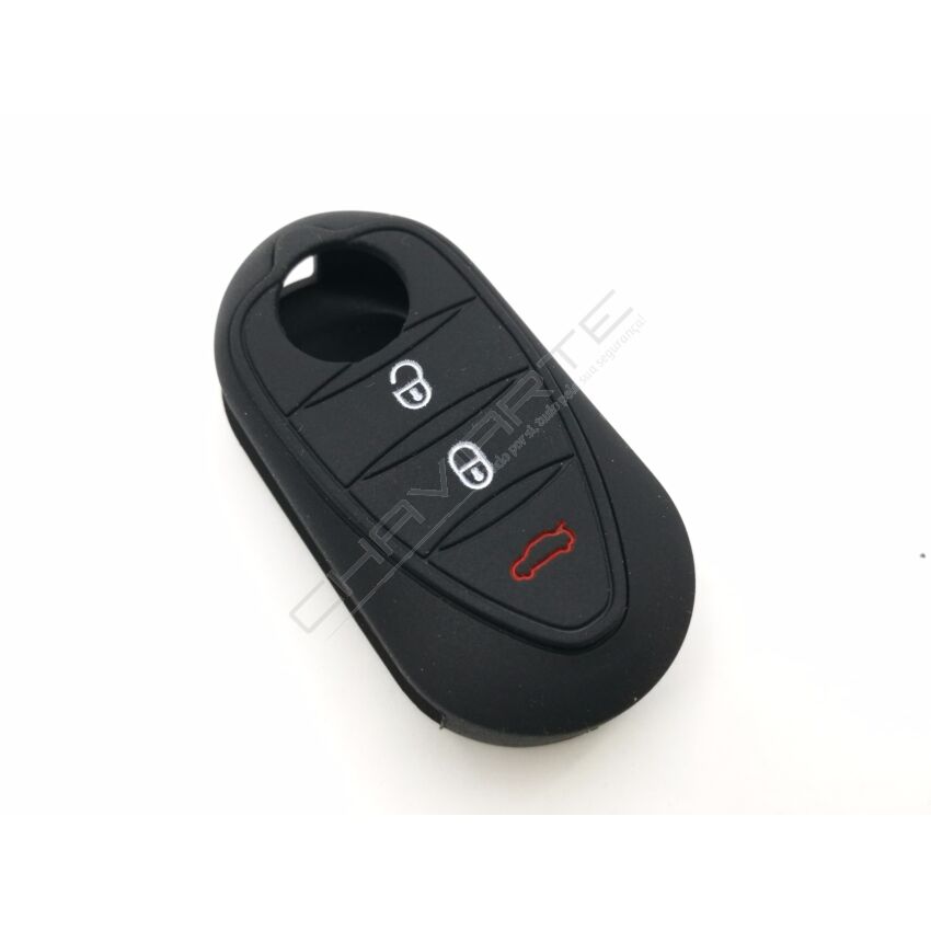 Capa silicone Alfa Romeo, três botões, negro
