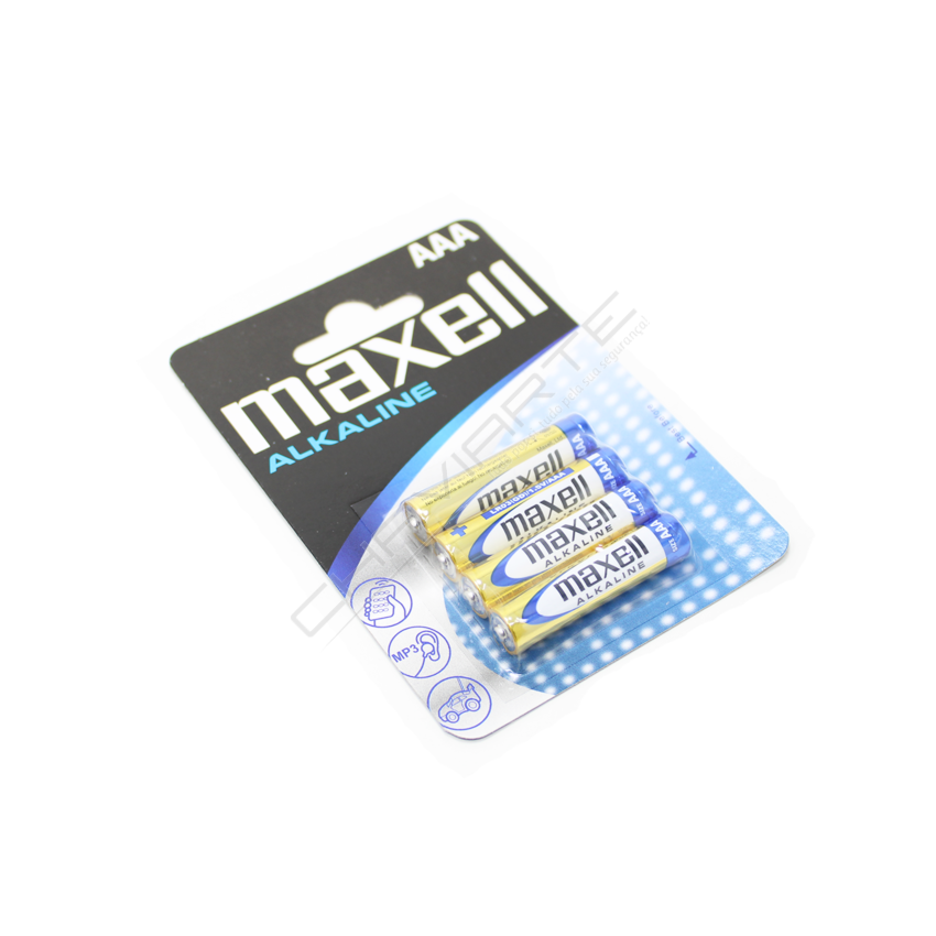 PILHA MAXELL LR03-B4 AAA ALKALINE BLISTER DE 4 UNIDADES