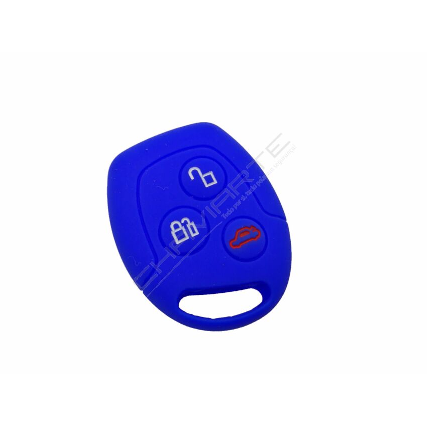 Capa silicone Ford, três botões, azul