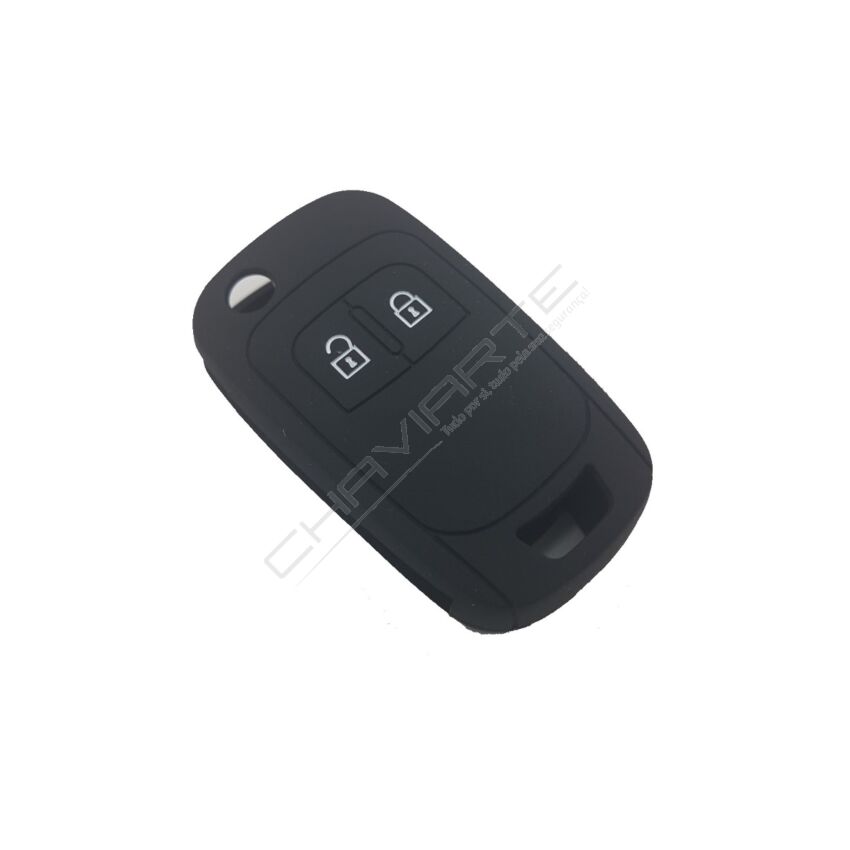 Capa silicone Opel, flip dois botões, negra