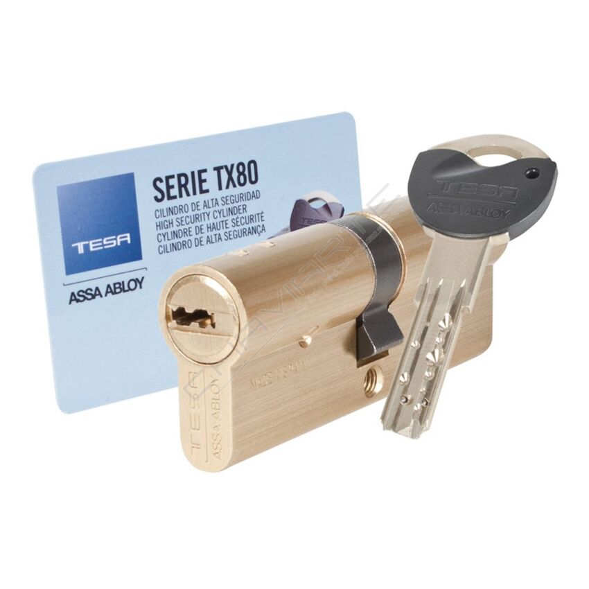 Cilindro Tesa TX80 45x50mm latonado