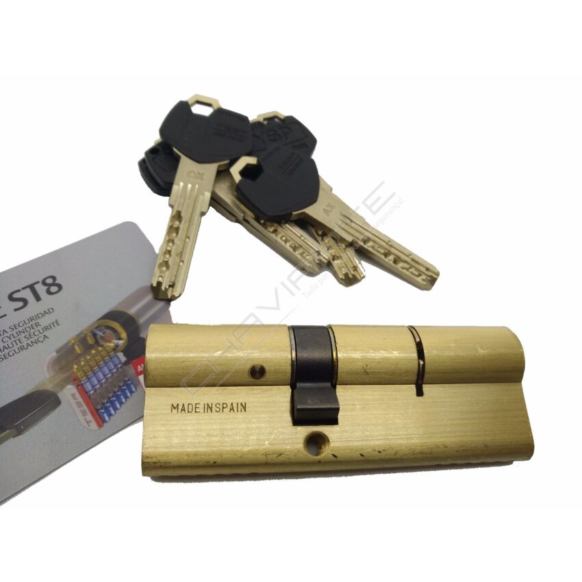 Cilindro ST8 Chaviarte 30x60mm latonado