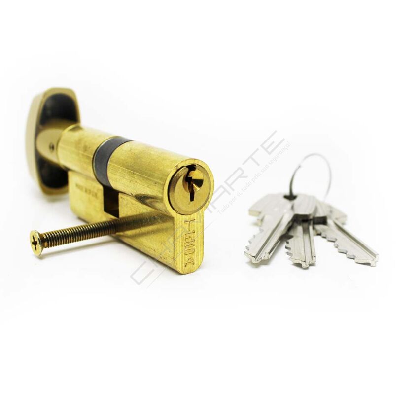 Cilindro Tesa TE5 30x40mm latonado com botão