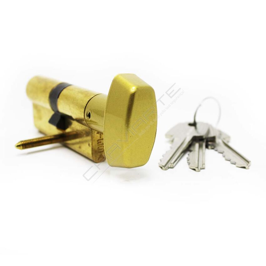 Cilindro Tesa TE5 35x40mm latonado com botão