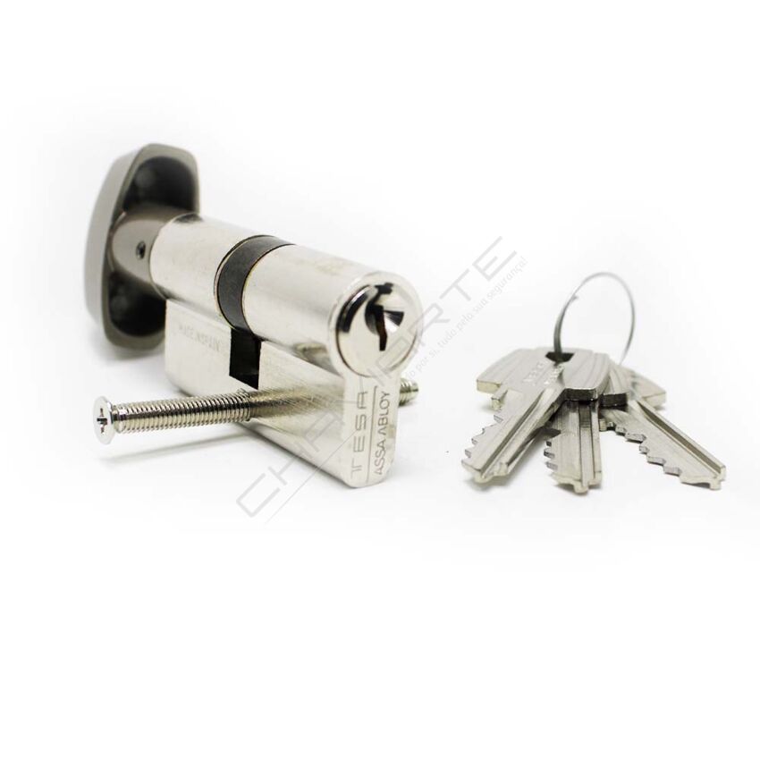 Cilindro Tesa TE5 30x35mm niquelado com botão