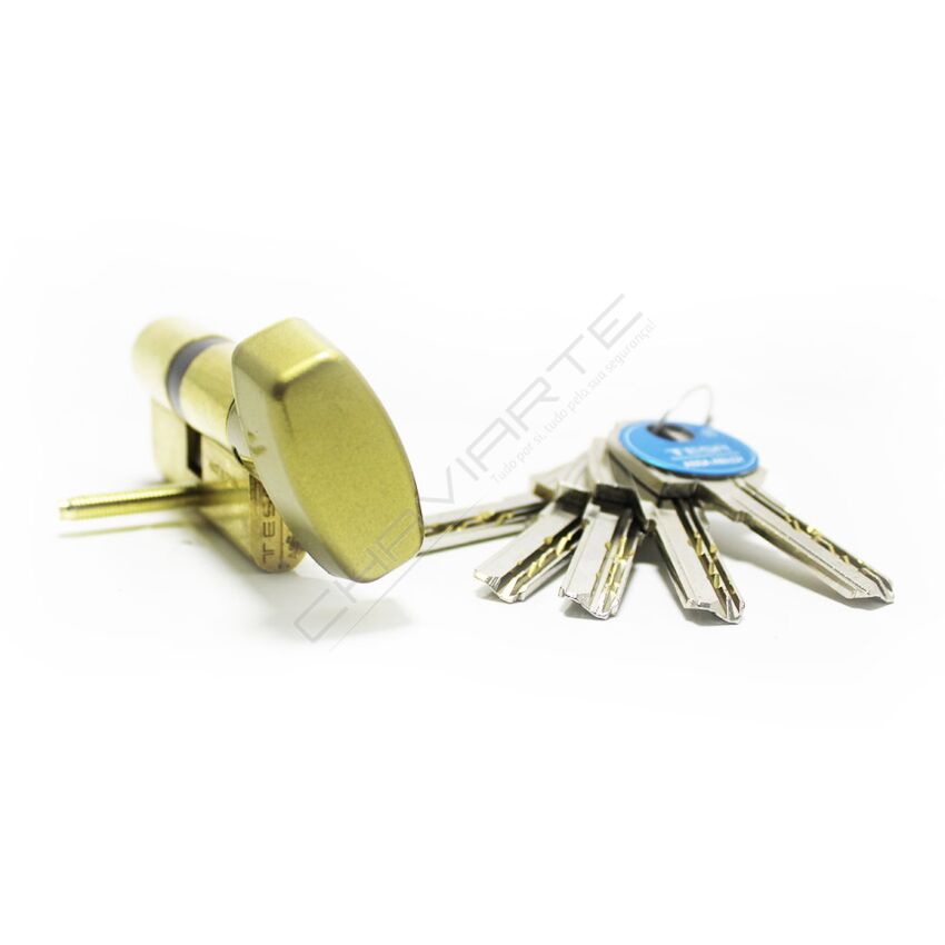 Cilindro Tesa T60 de botão 40x45mm latonado