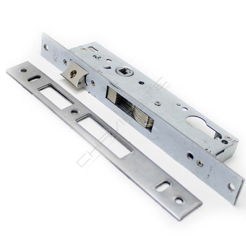Fechadura de embutir alumínio Tesa 4240, entrada 30mm, inox