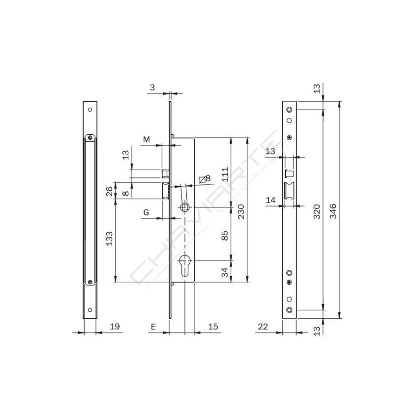 Fechadura ISEO 781802302 3 cm