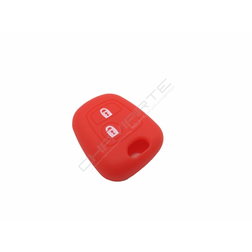 Capa silicone Peugeot, dois botões, vermelho