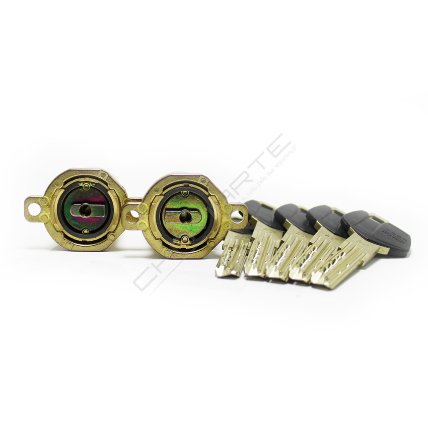 Cilindro ST8 Chaviarte ST8F3636L latonado, para portas Fichet