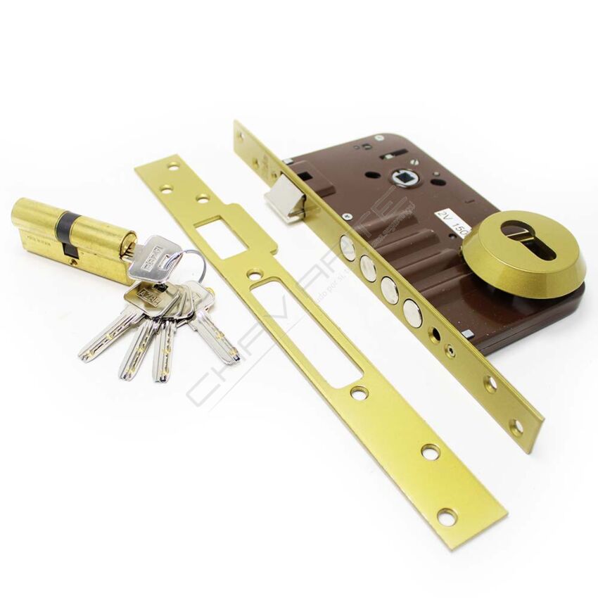 Fechadura de embutir YALE 8912, 60 mm latonado