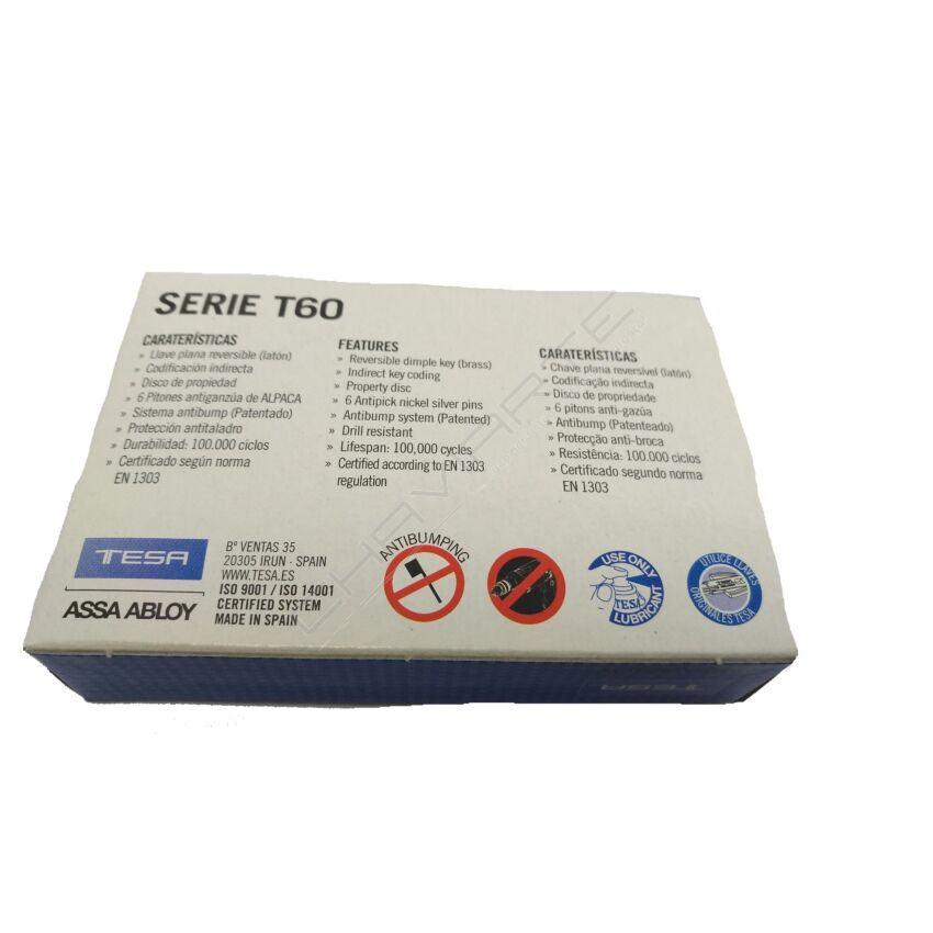 Cilindro Tesa T60 45x55mm niquelado