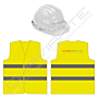 Kit colete refletor + capacete para visita obras