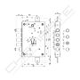 Fechadura Mottura, porta blindada 4 pernos 82571W800Q