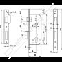 Fechadura de embutir madeira YALE 520 (tipo 790), entrada 30 mm