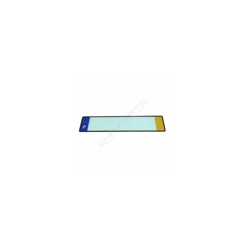 Chapa acrílica rectangular Corsinais com letra P e com ano e mês