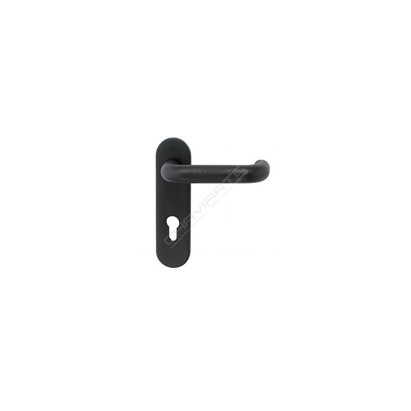 Puxador Yale de muleta MCF-72 com entrada de cilindro a 72 mm, negro