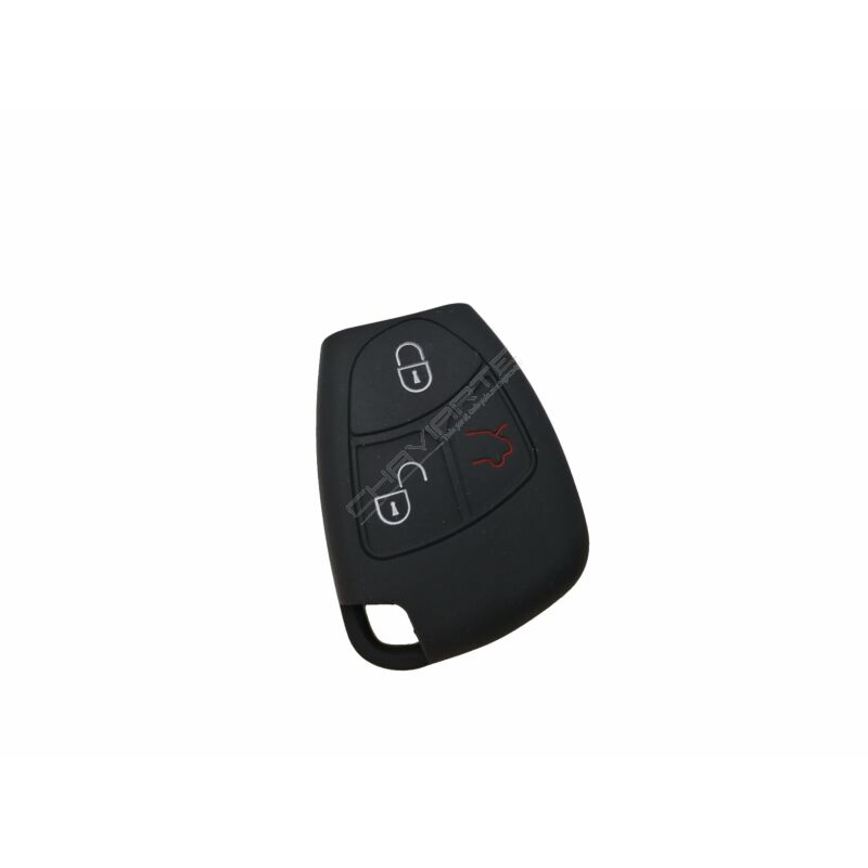 Capa silicone Mercedes, três botões, Smartkey (antiga), negra