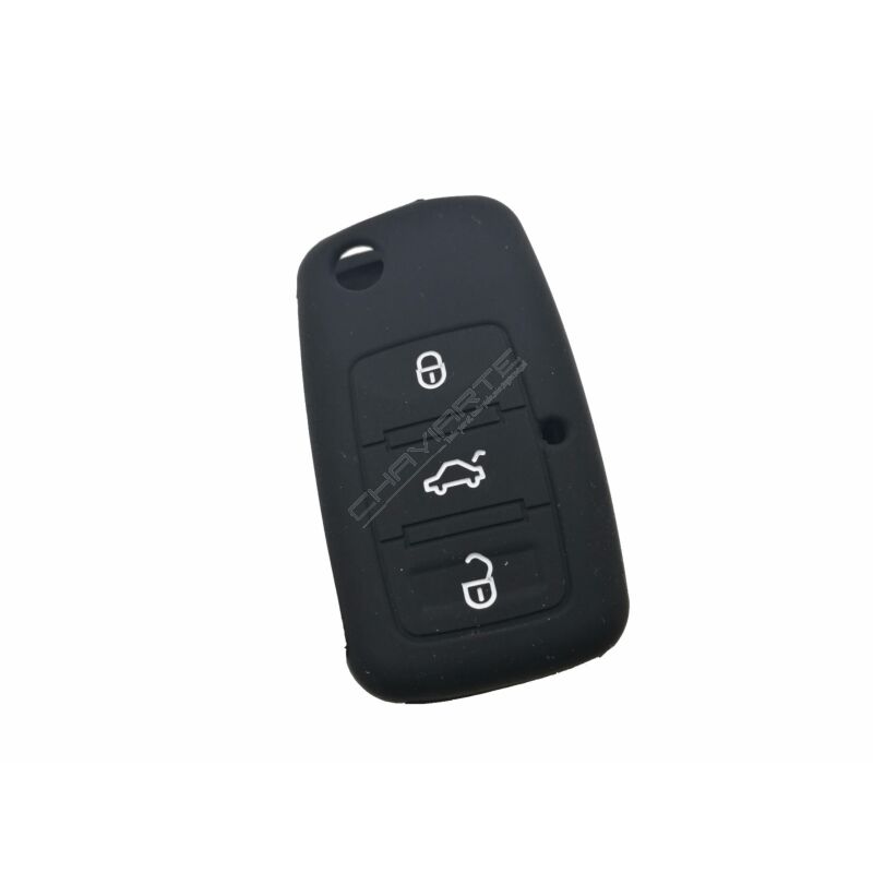 Capa silicone Volkswagen, três botões, negra