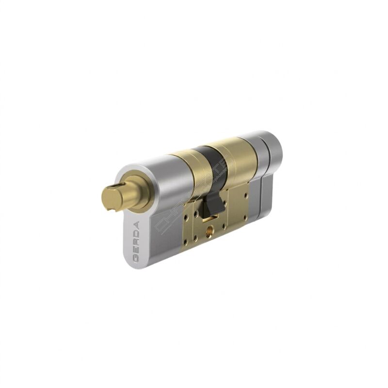 Gerda euro profile cylinder lock in nickel and brass finish - Chaviarte-Sistemas de Segurança, Lda.