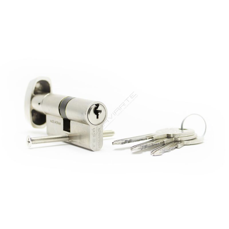 Cilindro Tesa TK6 de botão 30x30mm niquelado