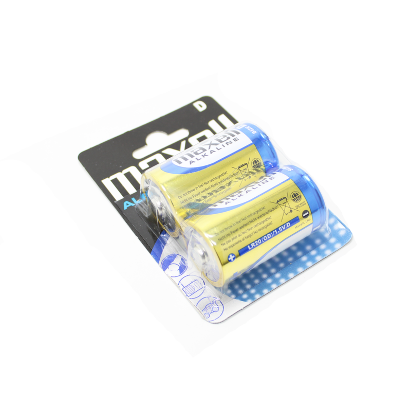 PILHA MAXELL LR20-B2 D ALKALINE BLISTER DE 2 UNIDADES